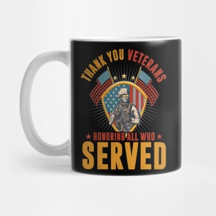 Thank You Veterans Honoring Those Who Served Patriotic Flag Mug